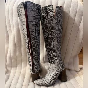 Freebird Jasper tall boot white snake